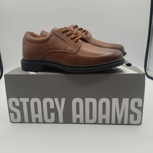 Stacy Adams Boys Dunbar 41179-221 Brown Leather Brown Dress‎ Shoes Size 11 M